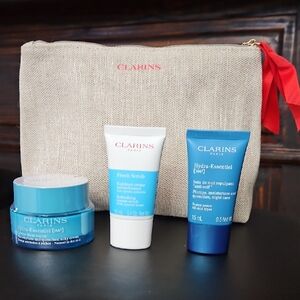 Clarins Hydra-Essentiel Moisturizer Set - Blue, White, and Cream